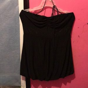 Black rhinestone top